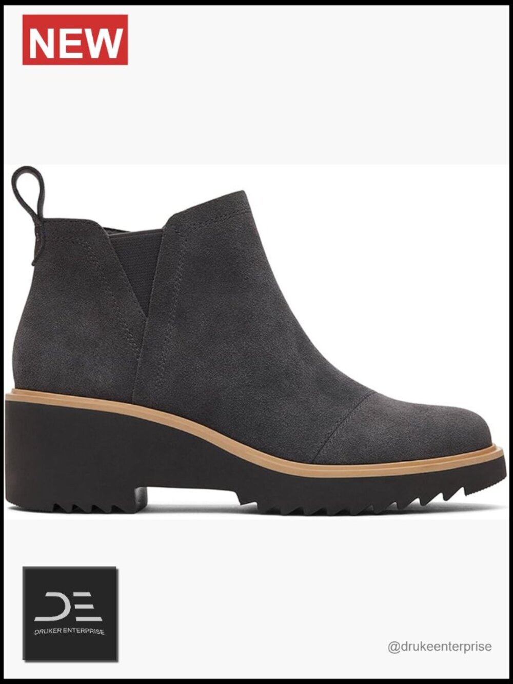 Leather Upper Wedge Bootie with Side Zip and OrthoLite Insole